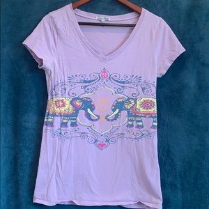 Boho elephant Lucky Brand tee shirt size medium